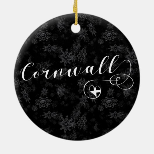 コーンウォール州ハートのコーンワルの聖イラン国旗 セラミックオーナメント (裏面)