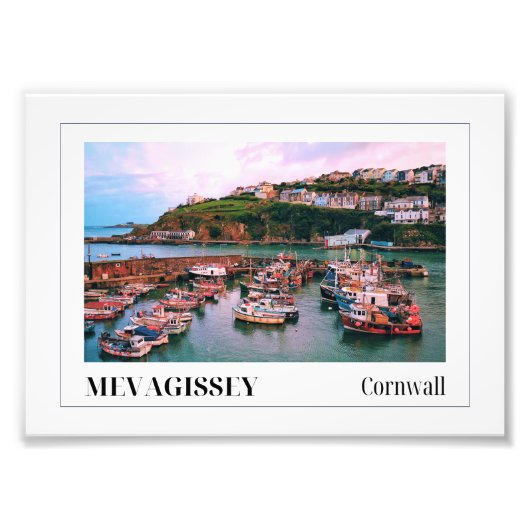 コーンウォール州メヴァギシーに沈む夕日 フォトプリント            (正面)