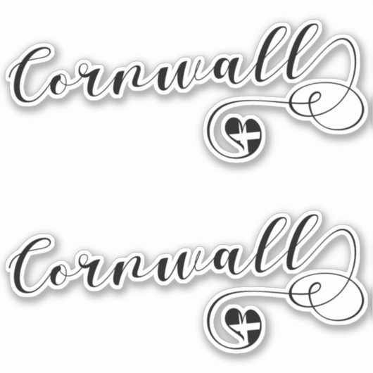 コーンウォール州旗ハート、コーンワッシュ、カーナウ シール (正面)