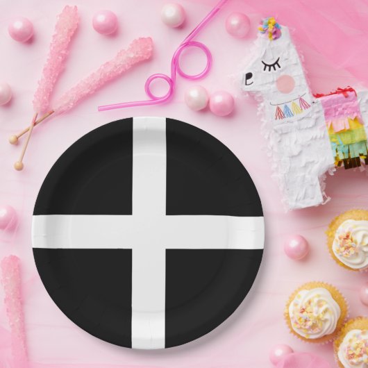 コーンウォール州旗(イギリス) ペーパープレート (パーティー)
