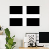 コーンウォール州旗（イギリス） ポスター (ホームオフィス)