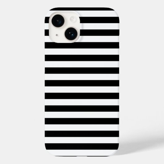 コーンウォール旗ストライプ黒白ライン模様シンボル Case-Mate iPhoneケース (裏面)