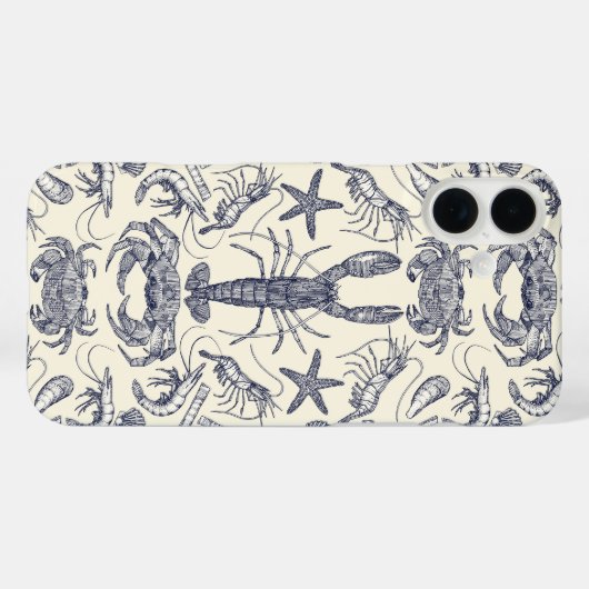 コーンウォール甲殻類ダマスクブルーパール Case-Mate iPhoneケース (裏面 (横))