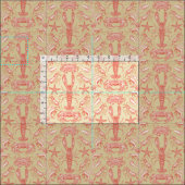 コーンウォール甲殻類ダマスク甘酢 ファブリック (タイル)