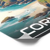 コーンウォール郡イングランドのコーンウォール海岸線 ポスター (角)