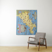 コーンウォール、イギリスの地図 タペストリー (インサイチュ)