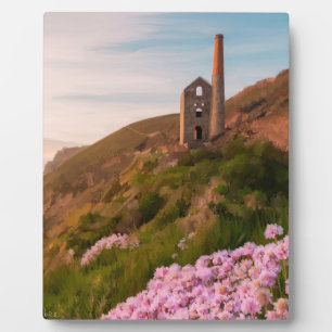 コーンウォール・イングランドのホエール・コーツ絵画ス錫鉱山 フォトプラーク