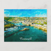 コーンウォール イングランド 海岸の風景 油絵 ポストカード (正面)