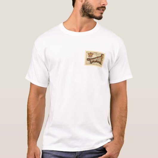 コーンウォール,コーンワイル郡イングランド古物地図 Tシャツ (正面)