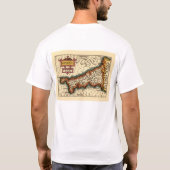コーンウォール,コーンワイル郡イングランド古物地図 Tシャツ (裏面)