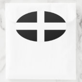 コーンウォール – コーンワル国旗/セントピランズ 楕円形シール (バッグ)