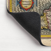 コーンウォール、デボン、サマセット州、等の1610地図… マウスパッド (コーナー)