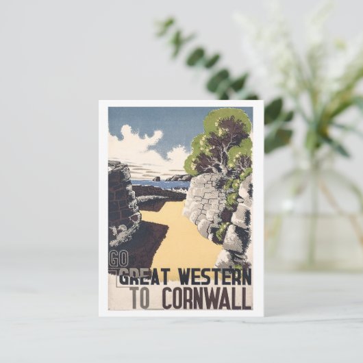 コーンウォール、海岸、イギリス、ヴィンテージ旅行はがき ポストカード (スタンド正面)