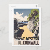 コーンウォール、海岸、イギリス、ヴィンテージ旅行はがき ポストカード (正面/裏面)