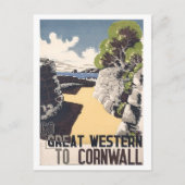 コーンウォール、海岸、イギリス、ヴィンテージ旅行はがき ポストカード (正面)