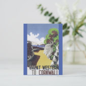 コーンウォー素晴らしル・ヴィンテージ旅行ポスターへ西へ ポストカード (スタンド正面)