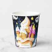 コーンカラフルお洒落アイスクリーム誕生日 紙コップ (正面)