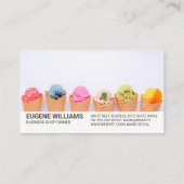 コーンカラフルにアイスクリームをスクープ 名刺 (裏面)