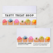 コーンカラフルにアイスクリームをスクープ 名刺 (正面/裏面)