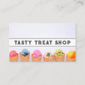 コーンカラフルにアイスクリームをスクープ 名刺 (正面)