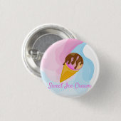 コーンカラフルの甘いアイスクリーム 缶バッジ (正面&裏面)