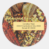 コーンカラフル/感謝祭/封筒用シール ラウンドシール (正面)