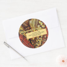 コーンカラフル/感謝祭/封筒用シール