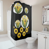 コーンカーナルグリーン金ゴールドシャワーカーテンブラック シャワーカーテン (インサイチュ)