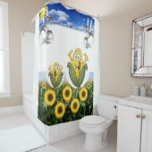 コーンカーナルグリーン金ゴールドシャワーカーテンブラック シャワーカーテン (インサイチュ)