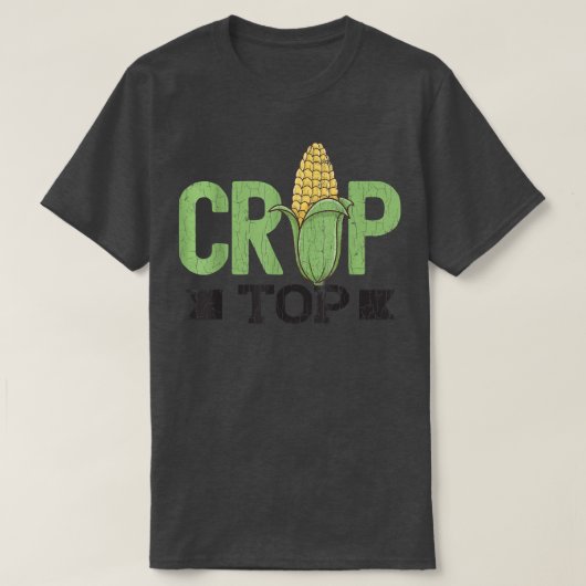 コーンクロップトップおもしろい農業農家トラクターファームGr Tシャツ (デザイン正面)