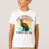 コーンシックスロックス猫に気を取られやすい Tシャツ (正面)