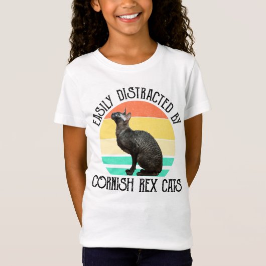 コーンシックスロックス猫に気を取られやすい Tシャツ (正面)