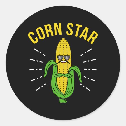 コーンスターコーンオンザコブデイコーンおもしろいミームパン ラウンドシール (正面)