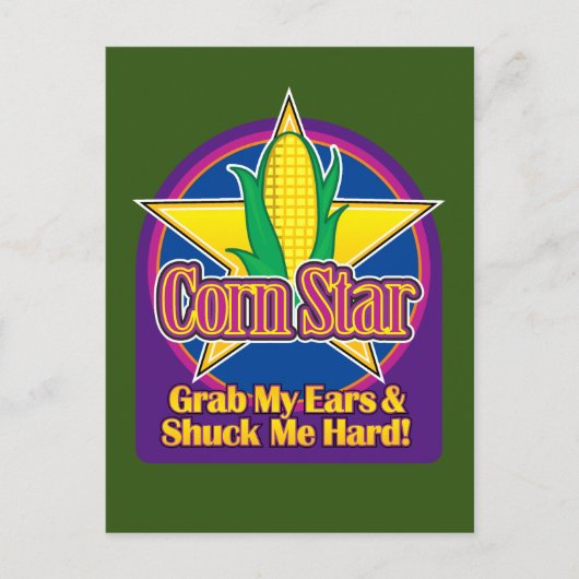 コーンスターブルーパープルBGグリーン ポストカード (正面)
