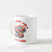コーンスネークの所有者コーヒー茶愛好家ペット愛人ギフト コーヒーマグカップ (正面左)