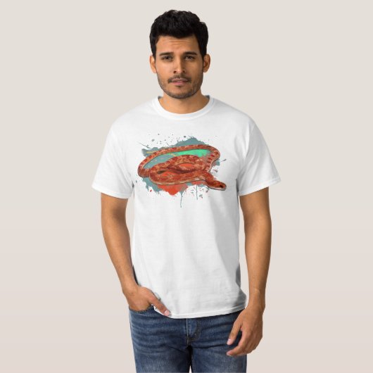 コーンスネークウォーター色レインボーカラー Tシャツ (正面フル)