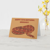 コーンスネークオレンジレッドリアリスティックパーソナライズされた カード (黄色い花)