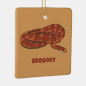 コーンスネークオレンジレッドリアリスティックパーソナライズされた セラミックオーナメント (右)