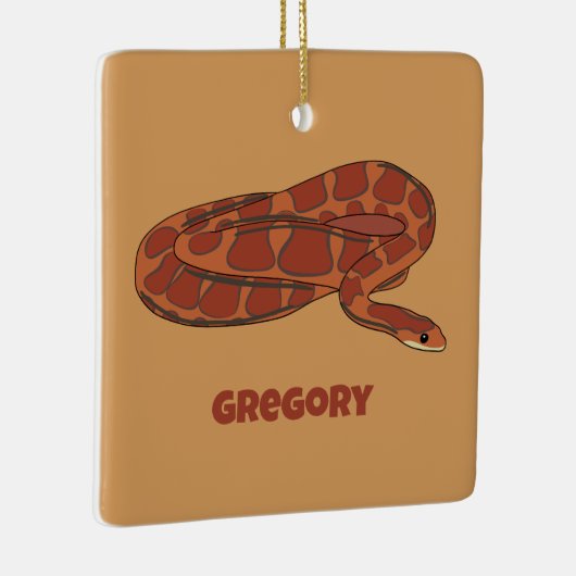 コーンスネークオレンジレッドリアリスティックパーソナライズされた セラミックオーナメント (右)