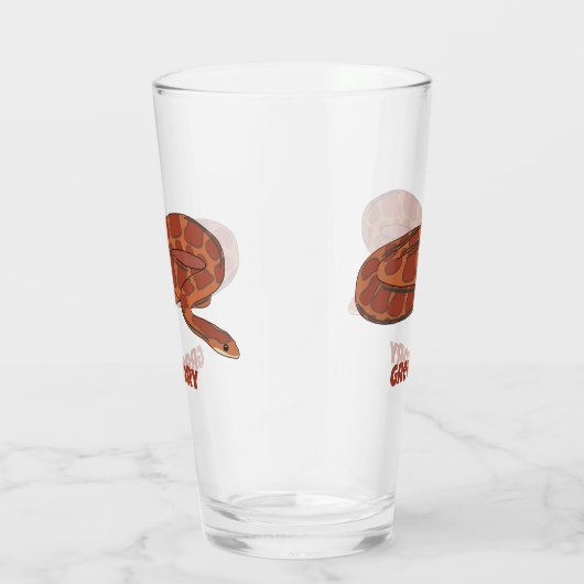 コーンスネークオレンジレッドリアリスティックパーソナライズされた タンブラーグラス (右)