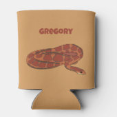 コーンスネークオレンジレッドリアリスティックパーソナライズされた 缶クーラー (裏面)