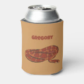 コーンスネークオレンジレッドリアリスティックパーソナライズされた 缶クーラー (缶裏面)