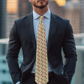 コーンスネークピンク花グリーン ネクタイ