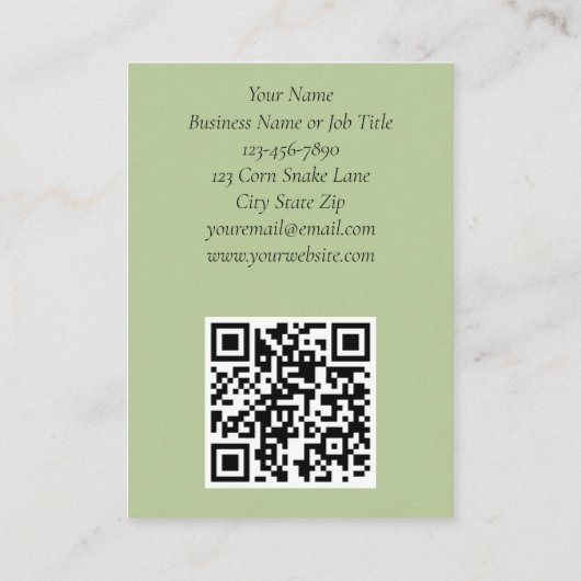 コーンスネークピンク花グリーン 名刺 (裏面)