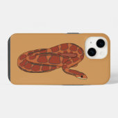 コーンスネーク 赤 オレンジ イラスト iPhoneケース (裏面横)