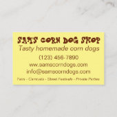 コーンドッグコーンドッグw/マスタードフェアカーニバル食品 名刺 (裏面)