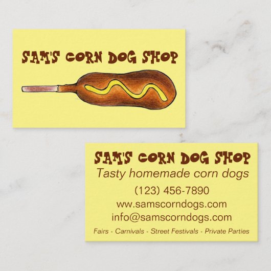 コーンドッグコーンドッグw/マスタードフェアカーニバル食品 名刺 (正面/裏面)