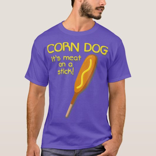 コーンドッグホットドッグおもしろい食品 Tシャツ (正面)