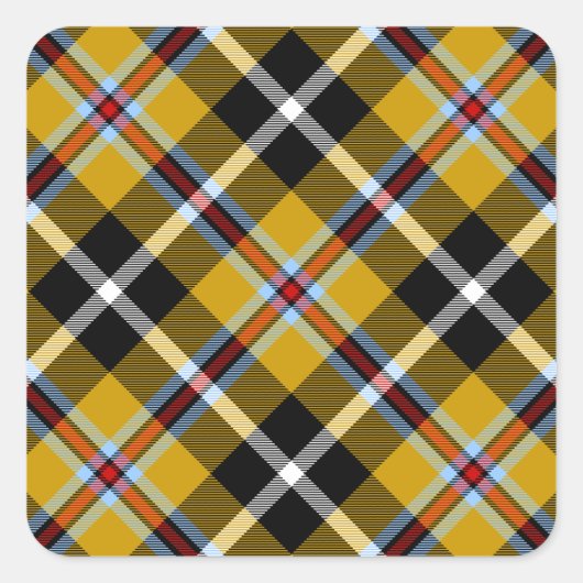 コーンナショナルタータンチェックイエロー&ブラックプレイド スクエアシール (正面)