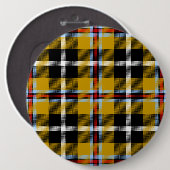 コーンナショナルタータンチェックイエロー&ブラックプレイド 缶バッジ (正面&裏面)